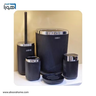 ست سرویس بهداشتی 5تکه مدل روما مشکی کروم