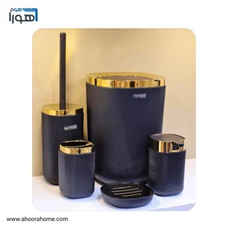 ست سرویس بهداشتی 5تکه مدل روما مشکی طلا
