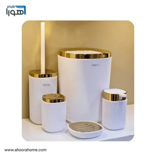 ست سرویس بهداشتی 5تکه مدل روما سفید طلا