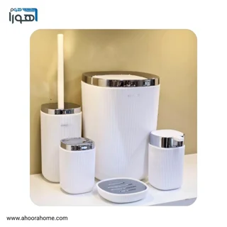 ست سرویس بهداشتی 5تکه مدل روما سفیدکروم