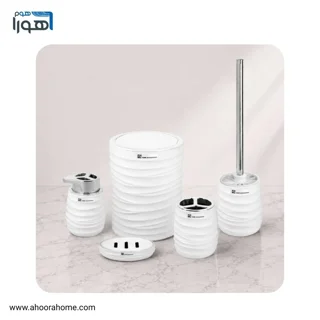 ست سرویس بهداشتی 5تکه پیکسل سفیدکروم مخملی