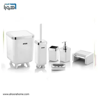 ست سرویس بهداشتی 6تکه اطلس مدل ژیوار سفیدکروم