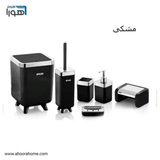 ست سرویس بهداشتی 6تکه اطلس مدل ژیوار مشکی کروم