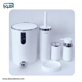 ست سرویس بهداشتی 5تکه مدل خط ریز سفیدکروم