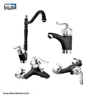 ست شیرالات آلنر مدل قاجاری مشکی کروم
