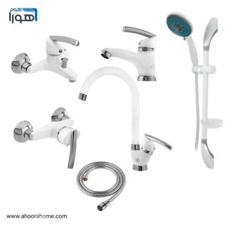 پک شیرآلات مدل تنسوپلاس سفیدکروم مجموعه 6عددی