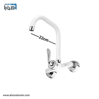 شیرسینک اهرمی دیواری آلنر مدل قاجاری سفیدکروم AHOORA HOME