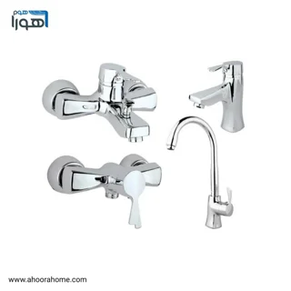 ست شیرآلات راسان مدل پاپیون کروم RASSAN