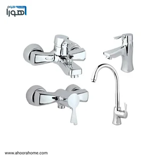 ست شیرآلات راسان مدل پاپیون کروم RASSAN