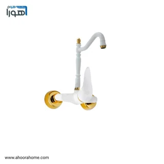 شیرظرفشویی دیواری مدل رها سفیدطلایی