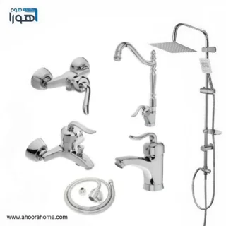 پک شیرآلات آلنر مدل قاجاری کروم (تنه سنگین) با علمدوش استیل