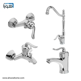 ست4تکه شیرآلات آلنر مدل قاجاری رنگ کروم براق