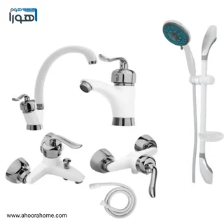 پک شیرآلات مدل شاپرک سفیدکروم مجموعه 6عددی
